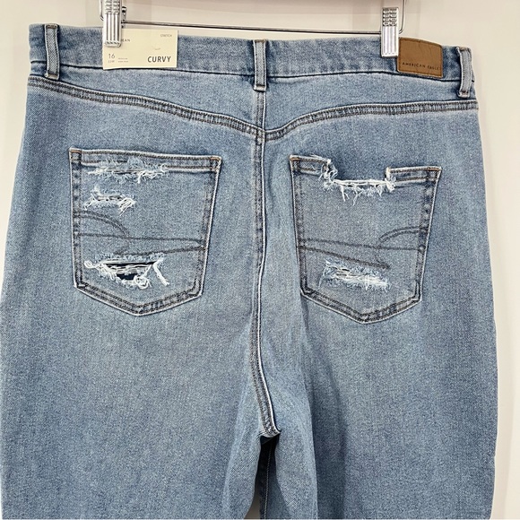AEO 16 Curvy Mom stretch Jeans distressed destructed ripped 4178 - Picture 7 of 13